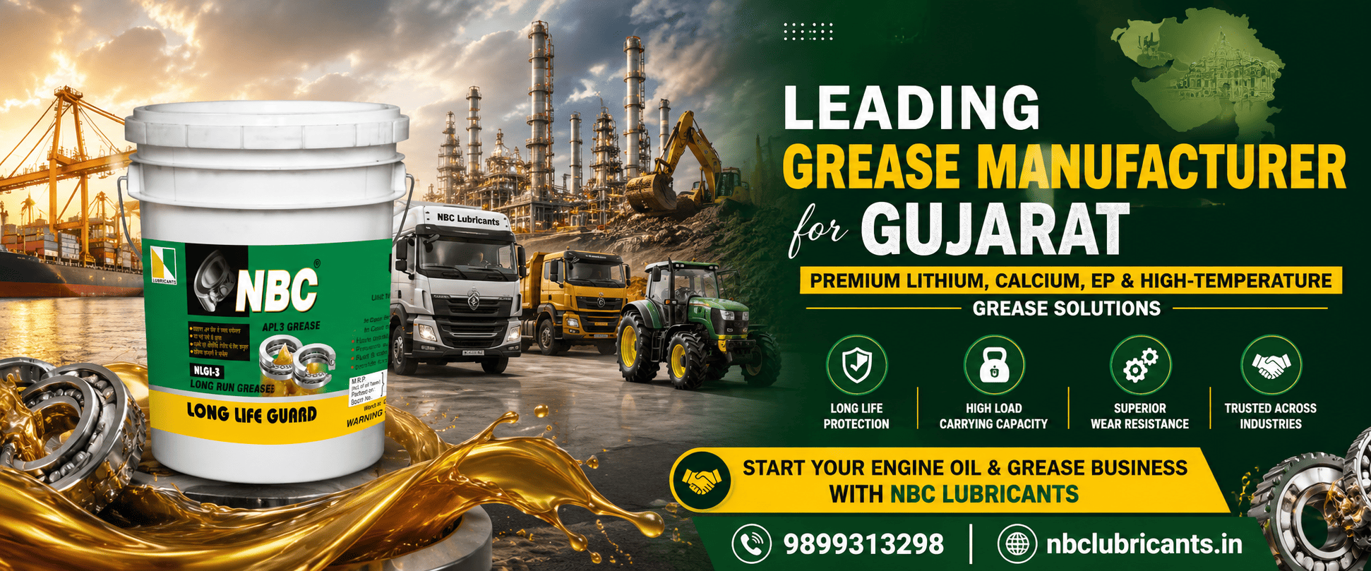 Grease Manufacturer for Gujarat – NBC Lubricants