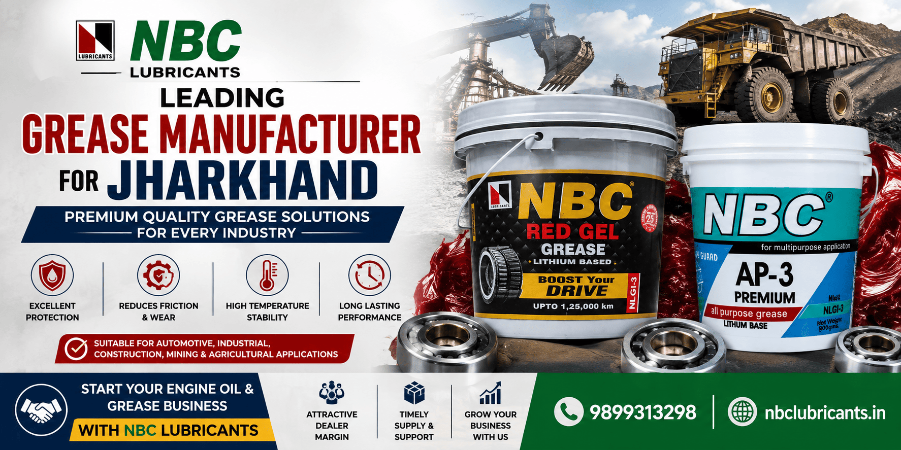 Grease Manufacturer for Jharkhand – NBC Lubricants